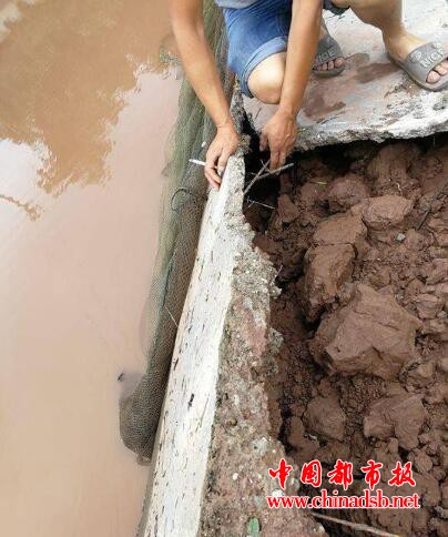 洪水突袭鱼塘: